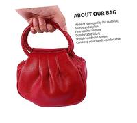 Beaupretty Women Mini Coin Bag PU Solid Red Handbag Clutch Wallet for Shopping and Daily Use