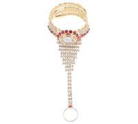 Beaupretty Women's Pink Rhinestone Bracelet Watch, Quartz Movement, Elegant Vintage Bangle Style, Accurate Timekeeping, Delicate Fashion Accessory for Everyday Wear