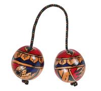 Beaupretty Wood Hand Painted Rhythm Shaker Ball Finger Percussion Instrument for Music Lovers Unique African Design for Group Performances Social Interaction Durable Smooth Texture