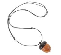 Beaupretty Wooden Acorn Nut Box Pendant Long Necklace for DIY Keychain Jewelry Making Christmas Ornaments Durable Ebony Braided Rope Design