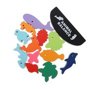 Beaupretty Wooden Animal Balance Building Blocks Educational for Boys and Stacking Puzzle for Fine Motor Skills Development Safe Non Toxic Material Creativity and Thinking Training