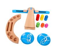 Beaupretty Wooden Balance Scale for Educational Plaything Develops Cognition Creativity Hand-eye Coordination Learning Basic Math and Lever Principle Interactive Activity