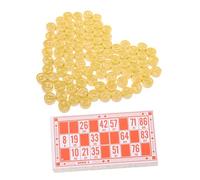 Beaupretty Wooden Bingo Chess Game Set with Number Cards and Chess Compact Family Party Game Props for Theme Parties Birthdays and Social Gatherings Portable and Lightweight