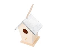 Beaupretty Wooden Birdhouse Outdoor Weatherproof Hanging Bird Cottage Metal Reinforcement for Sparrow Dove Small Birds Garden Backyard Nesting Box