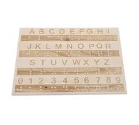 Beaupretty Wooden Braille Alphabet and Number Tracing Board Montessori Educational Braille Learning Tool for Blind Tactile Teaching Aid Mixed Colors