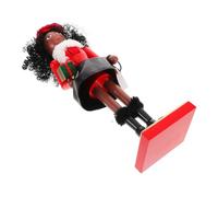 Beaupretty Wooden Christmas Nutcracker Woman Decor Sturdy Desktop Xmas Ornament Festive Holiday Party Decoration Premium Wood Craft for Seasonal Home and Garden Display