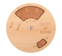 Beaupretty Wooden Circle of Fifths Wheel Guitar Chord Chart Trainer Practice Chord Progressions and Melody Tool Beginner Learning Aid for Music Education
