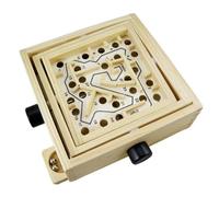 Beaupretty Wooden Desktop Labyrinth Game with Spheres, Educational Simple Intellectual, Parent Puzzle Game, Learning Accessories