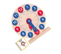Beaupretty Wooden Educational Clock for Recognition Model Practical Learning Plaything for Telling Enhances Reasoning and Communication Skills Safe Smooth Edges