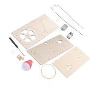 Beaupretty Wooden Hand Crank Electricity Generator Kit DIY Science Experiment for Educational Wooden Projects Develops Analytical Skills and Creativity Safe and Design Random Color