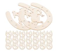Beaupretty Wooden Horseshoe Shape Craft Discs 20pcs Rustic Unfinished Wood Slices for Western Bedroom Decor Cowboy Party Supplies DIY Woodcraft Decoration