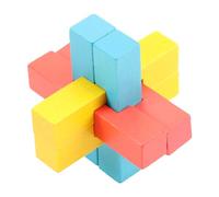 Beaupretty Wooden Lu Ban Puzzle Cube Intellectual Brain Teaser for Logical Thinking and Concentration Fine Craft Chinese Lock Key Puzzle for Play and Brain Development
