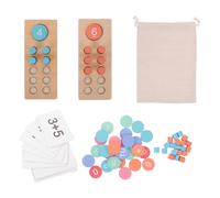 Beaupretty Wooden Math Manipulatives for Preschoolers Colorful Blocks for Interactive Arithmetic Learning at Home the Go