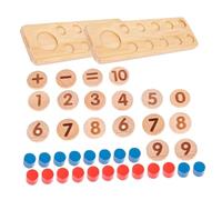 Beaupretty Wooden Number Cognitive for Ages Early Education Math Plaything with Counting Blocks Visual Learning Tool to Enhance Number Recognition and Matching Skills
