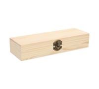 Beaupretty Wooden Oblong Pencil Storage Box for Students, DIY Long Pen Holder Container, Practical Stationery Organizer for School and Home Use