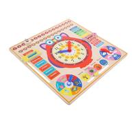 Beaupretty Wooden Owl Teaching Clock for Ages Educational Cognition Bright Color Natural Wood Learning Clock Prop for Hand-eye Coordination Development