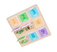 Beaupretty Wooden Peg Puzzles Educational for Board with Smooth Edges Safe Hand Grip Montessori Style Learning Plaything for Early Math and Cognitive Development