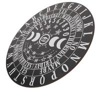 Beaupretty Wooden Pendulum Divination Board with Carved Seven-star Pattern, 25cm Pine Energy Board for Wicca Meditation and Home Decor, Black 3cm Thick Spiritual Message Tool