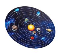 Beaupretty Wooden Planet Puzzle Solar System Cognitive Learning Board for Safe Smooth Surface Educational Space Matching Game with Embedded Blocks for Childrens Logical Thinking and Motor