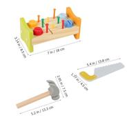 Beaupretty Wooden Pounding Peg Workbench with Hammer for Educational Tool Bench with Bright Colors Montessori Activity Table for Play and Spatial Skill Development