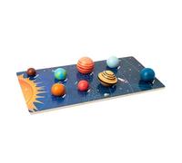 Beaupretty Wooden Solar System Puzzle for Educational Cognitive Planet Matching Montessori Early Development Activity Space Puzzle for Boys