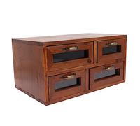 Beaupretty Wooden Storage Box Drawer Retro Makeup Organizer Skincare Box Brown Desktop Cosmetic Storage with Drawers for Files and Sundries