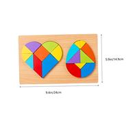 Beaupretty Wooden Tangram Puzzle Heart and Egg Shape Educational Logic for Creative Thinking Development Preschool Learning Aid