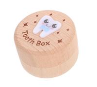 Beaupretty Wooden Tooth Keepsake Box with Independent Compartments for Teeth and Fetal Hair Storage Reusable Container for Newborn Memory Preservation Gift