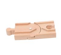 Beaupretty Wooden Train Track Expansion Block for Compatible with Thomas Railway System Curve Switch Accessory Enhances Creativity and Motor Skills Parent Interactive