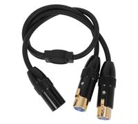 Beaupretty Xlr Y Splitter Cable Xlr Male to Dual Female Pin Patch Cord for Balanced Audio Durable Metal Housing Flexible Build Efficient Signal Splitting