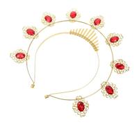 Beaupretty Yellow Rhinestone Crown Headband, Multi-function Mary Hair Hoop for Women, Party Hair Accessory and Cosplay Decorative Hairband