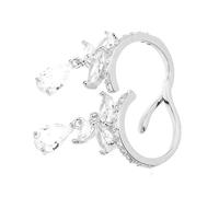 Beaupretty Zircon Ear Cuff Earrings for Women Lightweight Material Stylish Classic White Gold Color Fashionable Halloween Birthday Christmas and Valentine Day