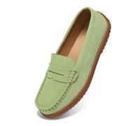 BEAUSEEN Women's Penny Loafers Slip-On - Lightweight Breathable Suede Driving Moccasins,Cute Business Casual Dress Shoes for Work & Travel, Pistac, 4 UK