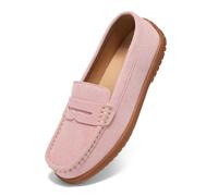 BEAUSEEN Women's Penny Loafers Slip-On - Lightweight Breathable Suede Driving Moccasins,Cute Business Casual Dress Shoes for Work & Travel, Pink, 9 UK