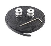 Beausoleil Hot 3D Printer Parts Accessory 2pcs GT2 16teeth 16 teeth Timing Alumium Pulley Bore 5mm Width 6mm With 2meters 2m 6mm GT2 Belt