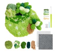 beausougon DIY Latch Hooking Craft 3D Coaster Set with Moss Design， Crochet Kit for Adults