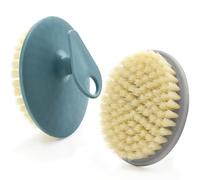 BEAUTAIL 2 Pack Body Brushes Gentle Exfoliating Shower Bath Brush, Soft Bristle Scrubber for Sensitive Skin Women Men, Non-Slip Hand-Clip, Durable and Long Lasting (Blue+Gray)