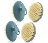 BEAUTAIL 4 Pack Body Brushes Gentle Exfoliating Shower Bath Brush, Soft Bristle Scrubber for Sensitive Skin Women Men, Non-Slip Hand-Clip, Durable and Long Lasting (2pcs Blue+2pcs Gray)