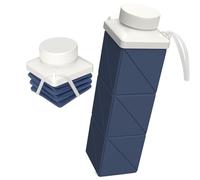 BEAUTAIL Collapsible Water Bottles 720ml 24.3oz, Foldable Portable Water Bottle, Lightweight Reusable Leakproof for Travel Camping Hiking Cycling Yoga Sports Outdoor School Office, 1 Pack, Dark Blue