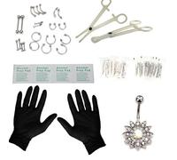 Beaute Professional Piercing Set - 41Pc Nose Piercing Kit, Stainless Steel 14G & 16G Nose Ring Studs, Sliver Color