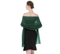 BEAUTELICATE Chiffon Shawl and Wraps Lightweight Scarfs Stole Silk Feeling Sheer Cover Up For Women Summer Wedding Bridesmaids Evening(Widen - Hunter Green)