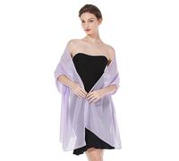 BEAUTELICATE Chiffon Shawl and Wraps Lightweight Scarfs Stole Silk Feeling Sheer Cover Up For Women Summer Wedding Bridesmaids Evening(Widen - Lilac)
