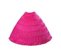 BEAUTELICATE Petticoat Underskirt Crinoline With 6 Hoops Floor-length Half Slip For Big Full Ball Gown Wedding Dress Cosplay Halloween Costume One Size, Rose