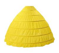 BEAUTELICATE Petticoat Underskirt Crinoline With 6 Hoops Floor-length Half Slip For Big Full Ball Gown Wedding Dress Cosplay Halloween Costume One Size, Yellow