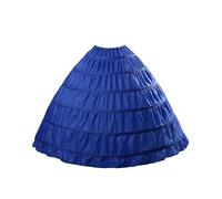 BEAUTELICATE Petticoat Underskirt Crinoline With 6 Hoops Floor-length Half Slip For Big Full Ball Gown Wedding Dress Cosplay Halloween Costume One Size, Royal Blue