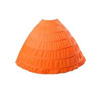 BEAUTELICATE Petticoat Underskirt Crinoline With 6 Hoops Floor-length Half Slip For Big Full Ball Gown Wedding Dress Cosplay Halloween Costume One Size, Orange
