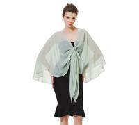 BEAUTELICATE Women Chiffon Shawl Wrap Shoulder Cover Shrug Sheer Cover Up Cape Big Size for Summer Wedding Evening Bride Bridesmaids Mother of The Bride(One size, SageGreen)
