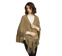 BEAUTELICATE Women Knit Shawl Wrap Triangle Fringe Scarf Elegant Crochet Cape Cardigan For Spring Autumn Winter Gatsby Evening Christmas Birthday Gift, Sage Green