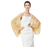 BEAUTELICATE Women’s Chiffon Shrug Bolero Sheer Loose Cardigans Cover Up With Long Sleeve For Summer Wedding Evening Bridal Bridesmaids Mother of The Bride(One size, Mustard Yellow)