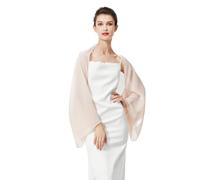 BEAUTELICATE Women’s Chiffon Shrug Bolero Sheer Loose Cardigans Cover Up With Long Sleeve For Summer Wedding Evening Bridal Bridesmaids Mother of The Bride(One size, Salmom Pink)